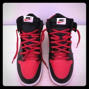 Nike Men's red and black high top sneakers
